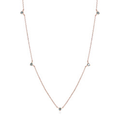 9K I2 Sky Blue Diamond Gold Necklace