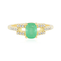 Russian Emerald Silver Ring (Adela Silber)