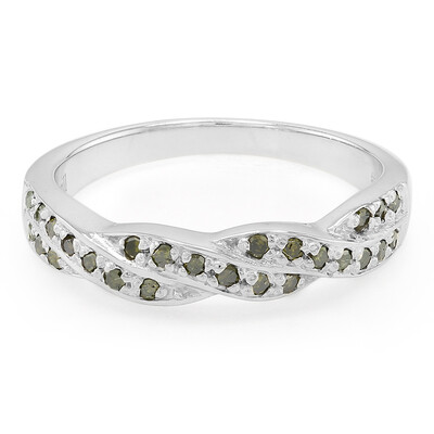 Fancy Diamond Silver Ring