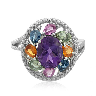 Zambian Amethyst Silver Ring