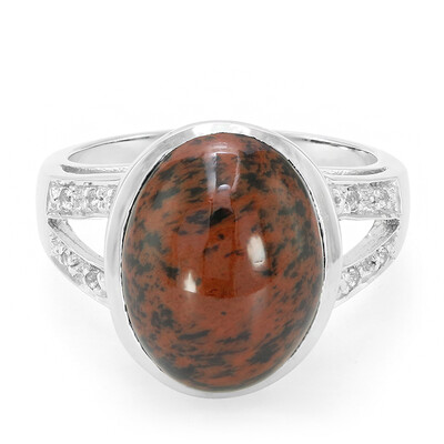 Mahogany Obsidian Silver Ring