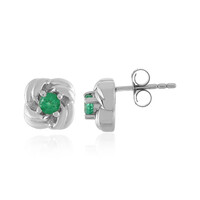 Ethiopian Emerald Silver Earrings