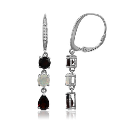 Garnet Silver Earrings