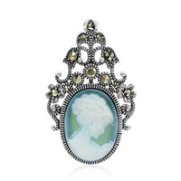 Green Agate Silver Pendant