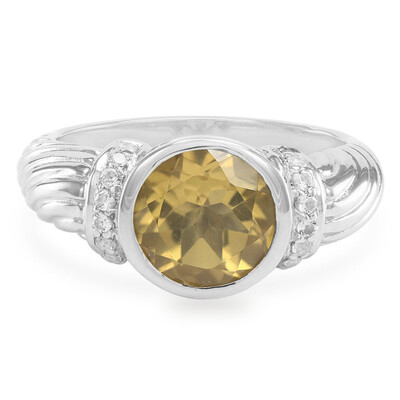 Champagne Quartz Silver Ring