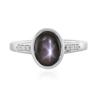 Black Star Sapphire Silver Ring