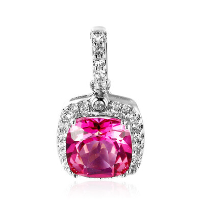 Pink Topaz Silver Pendant