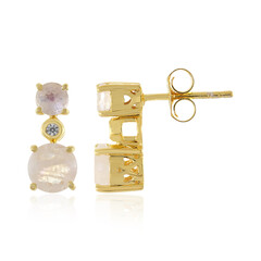 Rainbow Moonstone Silver Earrings