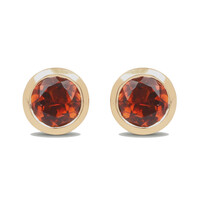 14K Orange Tourmaline Gold Earrings