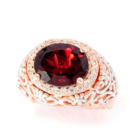 Mozambique Garnet Silver Ring (Dallas Prince Designs)