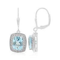 Sky Blue Topaz Silver Earrings