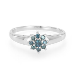 Fancy Diamond Silver Ring