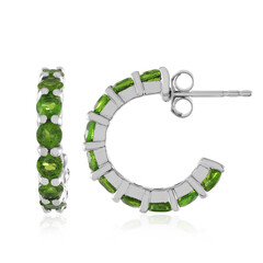 Russian Diopside Silver Earrings