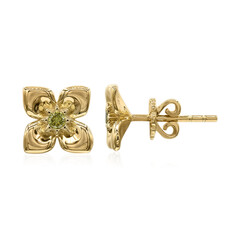 9K VS1 Yellow Diamond Gold Earrings