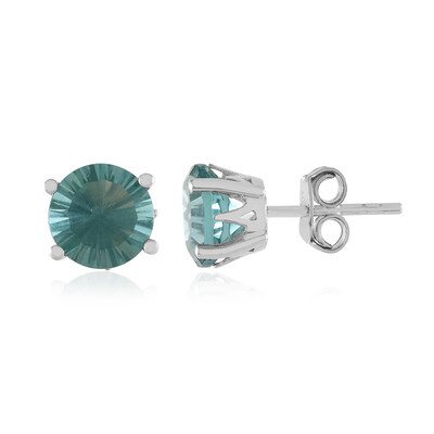 Green Fluorite Silver Earrings