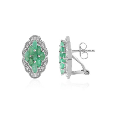 Socoto Emerald Silver Earrings