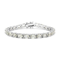 Green Amethyst Silver Bracelet