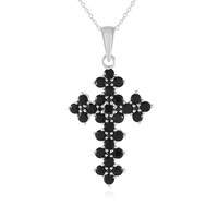 Black Spinel Silver Necklace