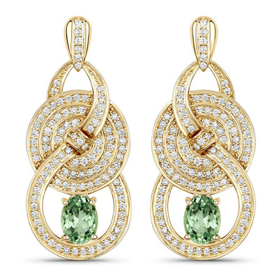 14K Mint Garnet Gold Earrings (SUHANA)