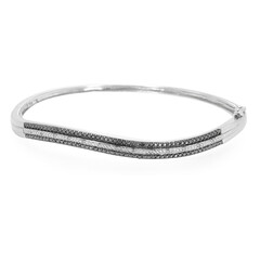Black Diamond Silver Bangle
