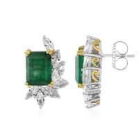 Zambian Emerald Silver Earrings (Gems en Vogue)