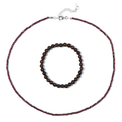 Indian Garnet Silver Set