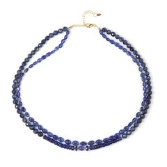 Blue Bemainty Sapphire Silver Necklace (Riya)