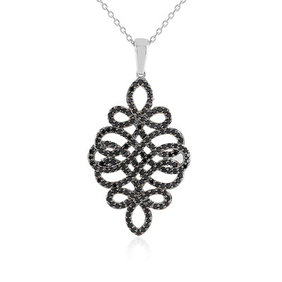 Black Spinel Silver Necklace
