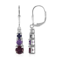 Rhodolite Silver Earrings