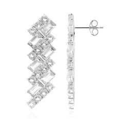 White Topaz Silver Earrings