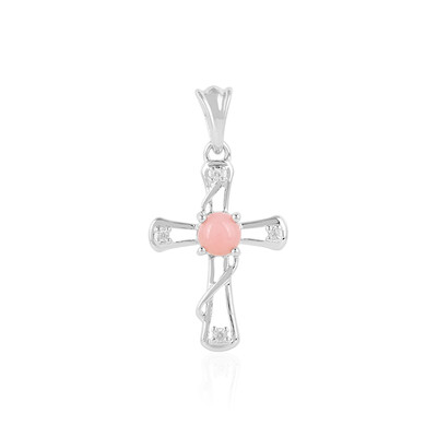 Pink Opal Silver Pendant