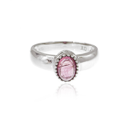 Pink Tourmaline Silver Ring