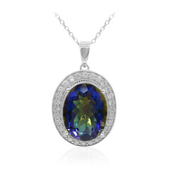 Mystic Blue Quartz Silver Necklace