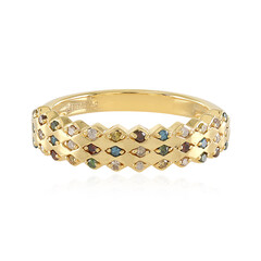 I3 Blue Diamond Silver Ring