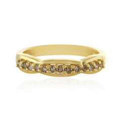 I4 Champagne Diamond Silver Ring