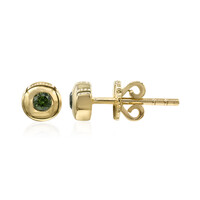 9K VS1 Green Diamond Gold Earrings