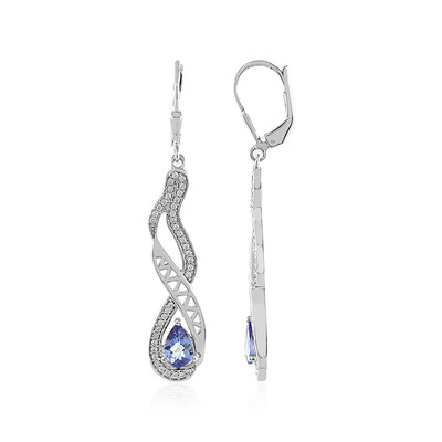 Unheated Tanzanite Silver Earrings (MONOSONO COLLECTION)