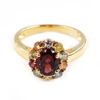 Mozambique Garnet Silver Ring