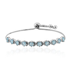 Blue Pastel Quartz Silver Bracelet
