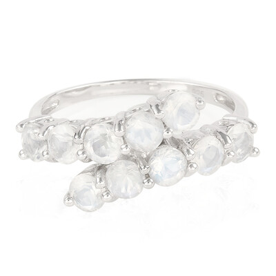 Rainbow Moonstone Silver Ring