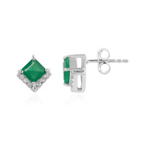 Green Onyx Silver Earrings