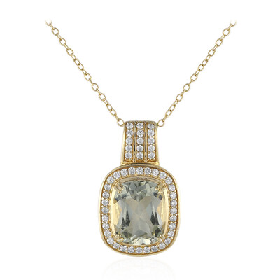 Green Amethyst Silver Necklace