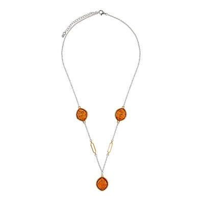 Cognac Baltic Amber Silver Necklace (dagen)