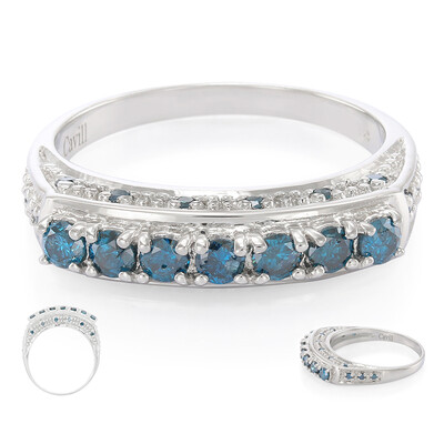 Fancy Diamond Silver Ring