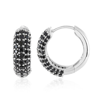 Black Spinel Silver Earrings