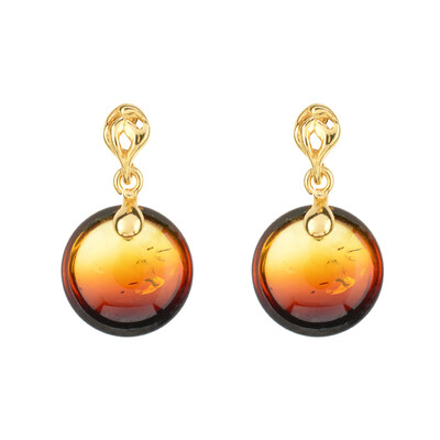 Sunrise Baltic Amber Silver Earrings (dagen)