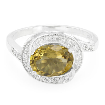 Champagne Quartz Silver Ring