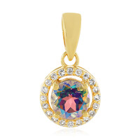 Rainbow Topaz Silver Pendant