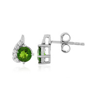 Russian Diopside Silver Earrings