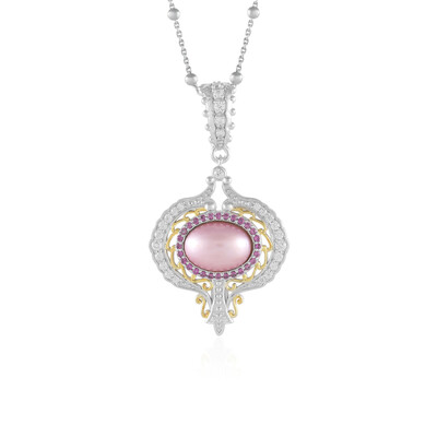 Pink Mabe Pearl Silver Necklace (Dallas Prince Designs)